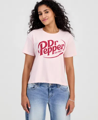 Grayson Threads, The Label Juniors' Dr Pepper Graphic T-shirt In Veiled Pink