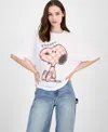 Grayson Threads, The Label Juniors' Gingham Snoopy Graphic T-shirt In White