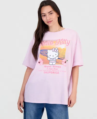 Grayson Threads, The Label Juniors' Hello Kitty Beachy Graphic Boyfriend T-shirt In Pink