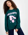 Grayson Threads, The Label Juniors' Hello Kitty Cherry Graphic Sweatshirt In Green