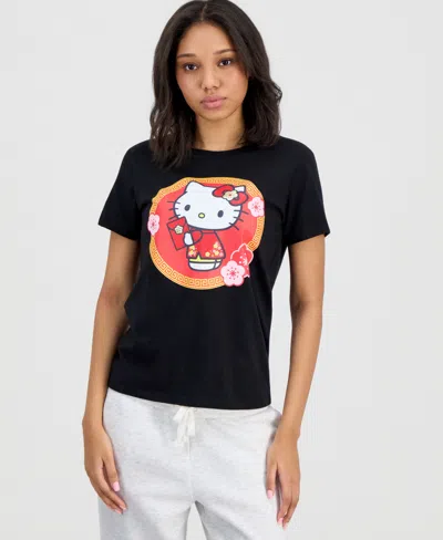 Grayson Threads, The Label Juniors' Hello Kitty Graphic T-shirt In Black