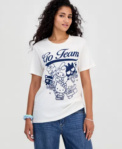 Grayson Threads, The Label Juniors' Hello Kitty Graphic T-shirt In Coconut Milk