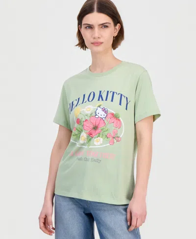 Grayson Threads, The Label Juniors' Hello Kitty Grow Together T-shirt In Green