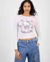 Grayson Threads, The Label Juniors' Hello Kitty Long Sleeve Layered Tee In Pink