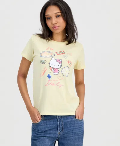 Grayson Threads, The Label Juniors' Hello Kitty Positano T-shirt In Neutral