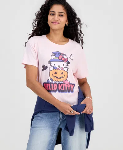Grayson Threads, The Label Juniors' Hello Kitty Pumpkin Graphic-print T-shirt In Ballet Slipper