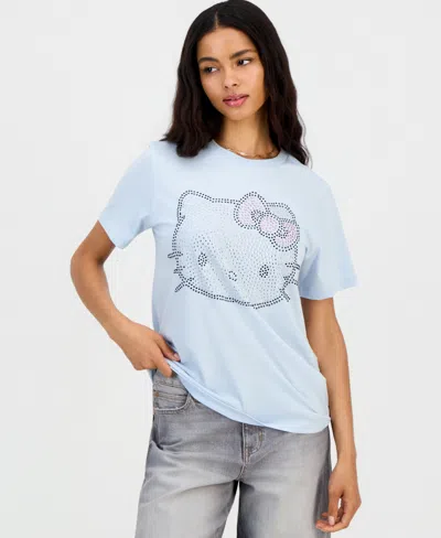 Grayson Threads, The Label Juniors' Hello Kitty Rhinestone Tee In Blue