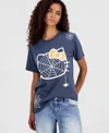 Grayson Threads, The Label Juniors' Hello Kitty Spiderweb Graphic-print T-shirt In Blue