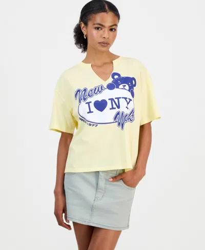 Grayson Threads, The Label Juniors' I Love Ny Graphic T-shirt In White