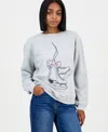 Grayson Threads, The Label Juniors' Ice Skates Graphic-print Sweatshirt In Gray