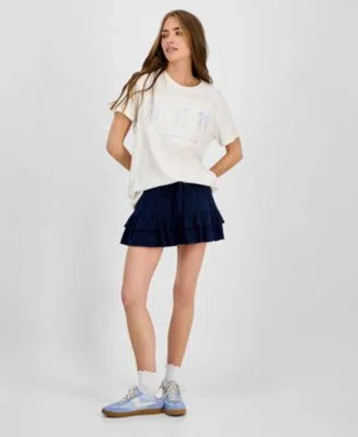 Grayson Threads, The Label Grayson Threads The Label Juniors Karma Club Bow Graphic T Shirt Celebrity Pink Juniors Pleated Skor