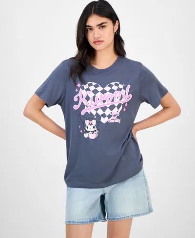 Grayson Threads, The Label Juniors' Kuromi Disco T-shirt In Gray