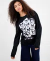 Grayson Threads, The Label Juniors' Kuromi Graphic Sweatshirt In Black