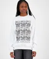 Grayson Threads, The Label Juniors' Los Angeles Photo Print Sweatshirt In White