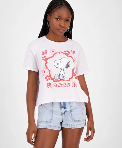 Grayson Threads, The Label Juniors' Lunar New Year Snoopy Graphic T-shirt In Pink