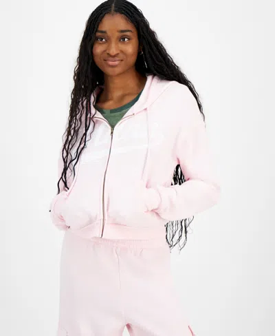 Grayson Threads, The Label Tai Apparel Juniors Zippered Hoodie Top Cargo Pants In Pink