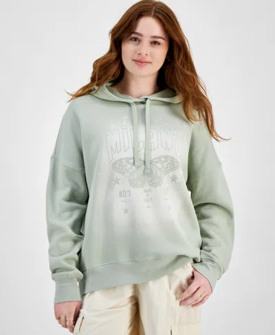 Grayson Threads, The Label Juniors' Milano Butterfly Graphic Hoodie In Sage