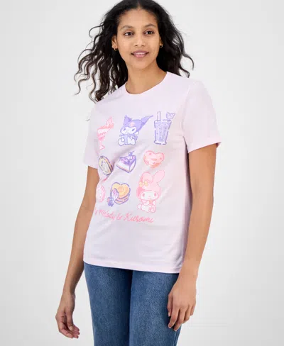 Grayson Threads, The Label Juniors' My Melody & Kuromi T-shirt In Pink