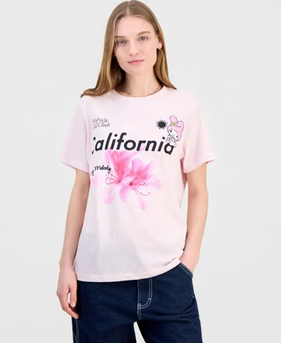 Grayson Threads, The Label Juniors' My Melody California Flower Graphic T-shirt In Pink