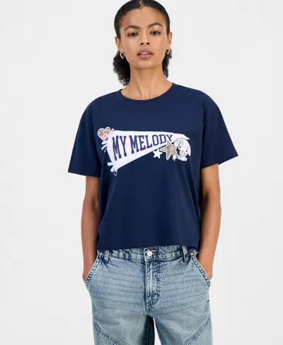Grayson Threads, The Label Juniors' My Melody Pennant Graphic T-shirt In Blue