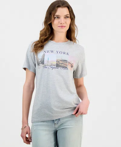 Grayson Threads, The Label Juniors' New York Photo Tee In Blue