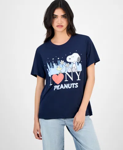 Grayson Threads, The Label Juniors' New York Snoopy T-shirt In Blue