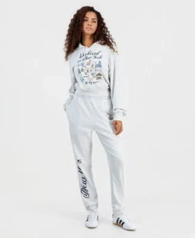 Grayson Threads, The Label Grayson Threads The Label Juniors Nyc Fleece Hooded Graphic Print Joggers Hoodie Sweatpants