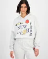 Grayson Threads, The Label Juniors' Nyc Fleece Hoodie In White