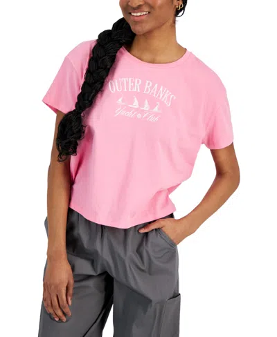 Grayson Threads, The Label Juniors' Outerbanks Short-sleeve T-shirt In Pink