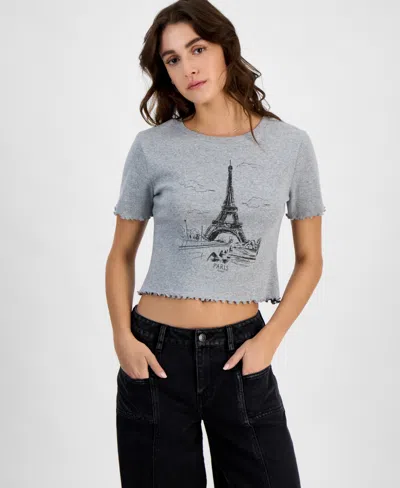 Grayson Threads, The Label Juniors' Paris Graphic Baby T-shirt In Heather Grey