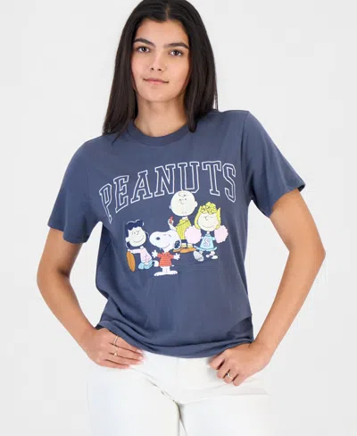 Grayson Threads, The Label Juniors' Peanuts Graphic Print Crewneck T-shirt In Multi