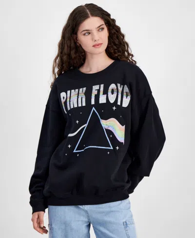 Grayson Threads, The Label Juniors' Pink Floyd Crewneck Sweatshirt In Black