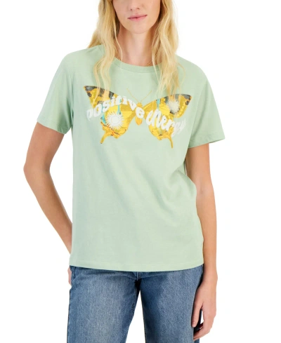 Grayson Threads, The Label Juniors' Positive Energy Graphic Tee In Sage