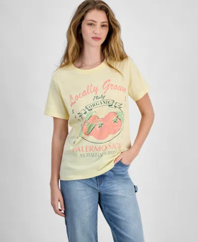 Grayson Threads, The Label Juniors' Sicily Tomato Graphic T-shirt In Light Yellow