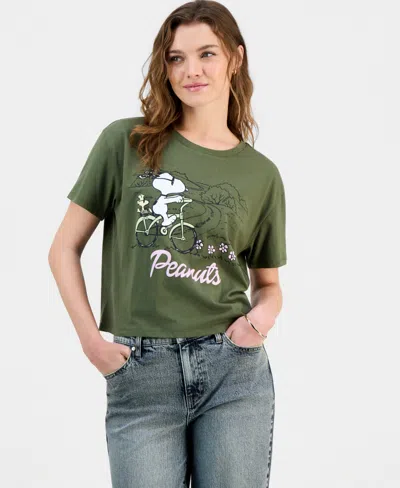 Grayson Threads, The Label Juniors' Snoopy Bike Graphic-print Tee In Multi