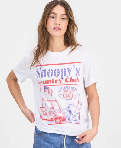 Grayson Threads, The Label Juniors' Snoopy Country Club Graphic Print T-shirt In Multi