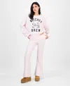 Grayson Threads, The Label Juniors' Snoopy Fold Over Thermal Pants In Pink