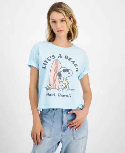 Grayson Threads, The Label Juniors' Snoopy Graphic T-shirt In Blue