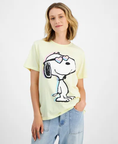 Grayson Threads, The Label Juniors' Snoopy Graphic T-shirt In Yellow