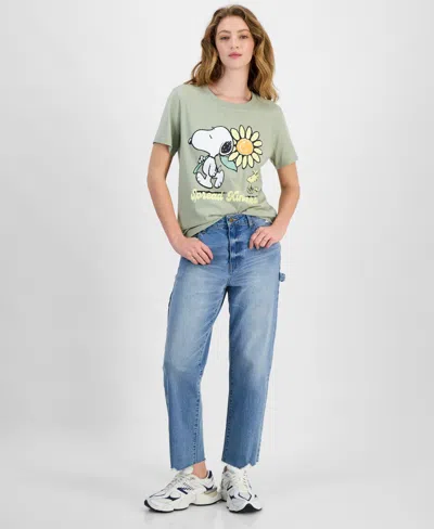Grayson Threads, The Label Juniors' Snoopy Kindness Graphic T-shirt In Desert Sage