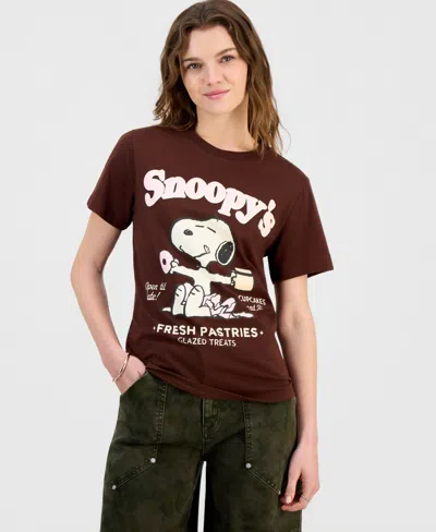 Grayson Threads, The Label Juniors' Snoopy Pastry Graphic-print Tee In Multi