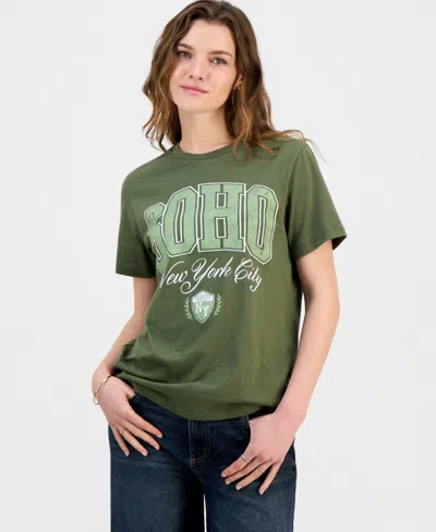 Grayson Threads, The Label Juniors' Soho Nyc Graphic-print Tee In Green