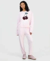 Grayson Threads, The Label Grayson Threads The Label Juniors Very Cherry Velour Sweatshirt Jogger Pants In Pink