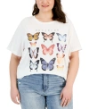 GRAYSON THREADS, THE LABEL TRENDY PLUS SIZE BUTTERFLY GRID GRAPHIC T-SHIRT