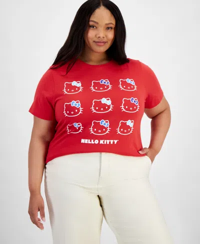 Grayson Threads, The Label Trendy Plus Size Hello Kitty Graphic T-shirt In Red
