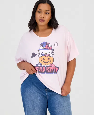 Grayson Threads, The Label Trendy Plus Size Hello Kitty Halloween Graphic T-shirt In Pink