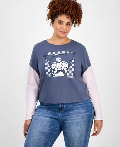 Grayson Threads, The Label Trendy Plus Size Kuromi Long-sleeve T-shirt In Gray