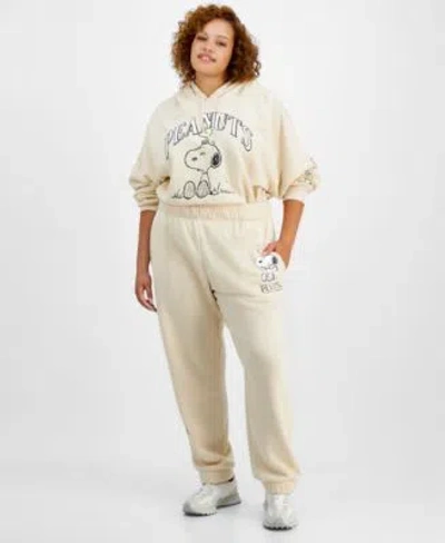Grayson Threads, The Label Grayson Threads The Label Trendy Plus Size Peanuts Sweatshirt Sweatpants In Beige