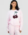 Grayson Threads, The Label Women's Embroidered Cherries Sweatshirt In Pink