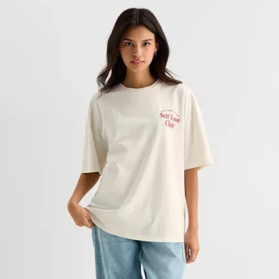 Grayson Threads, The Label Womens Juniors Crew Neck Short Sleeve Graphic T-shirt In Neutral